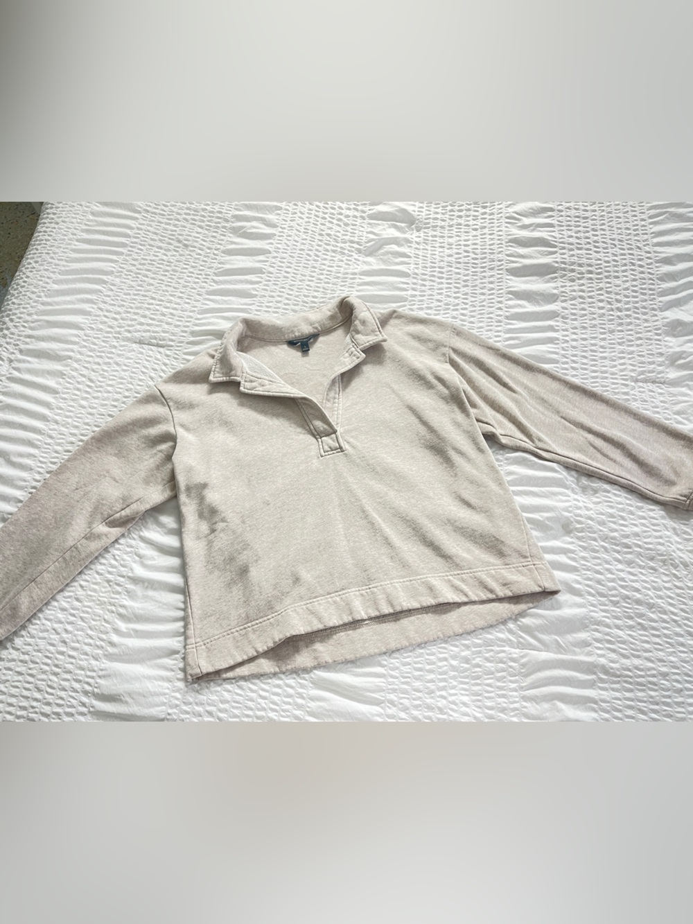 Banana Republic Light Beige Collared Pullover